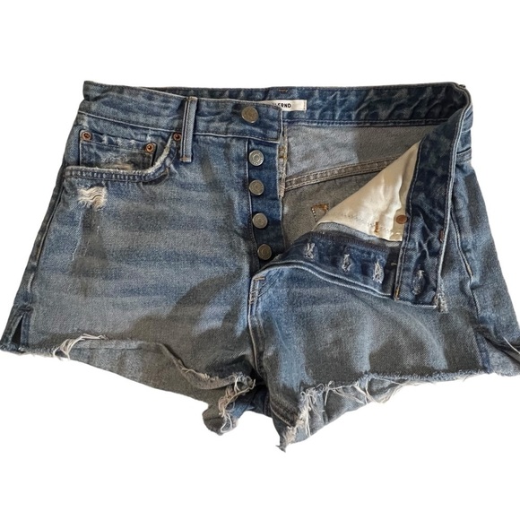 GRLFRND Cindy High Rise Button Fly Cut Off Denim Jean Shorts 27 Boho sexy - Picture 12 of 16